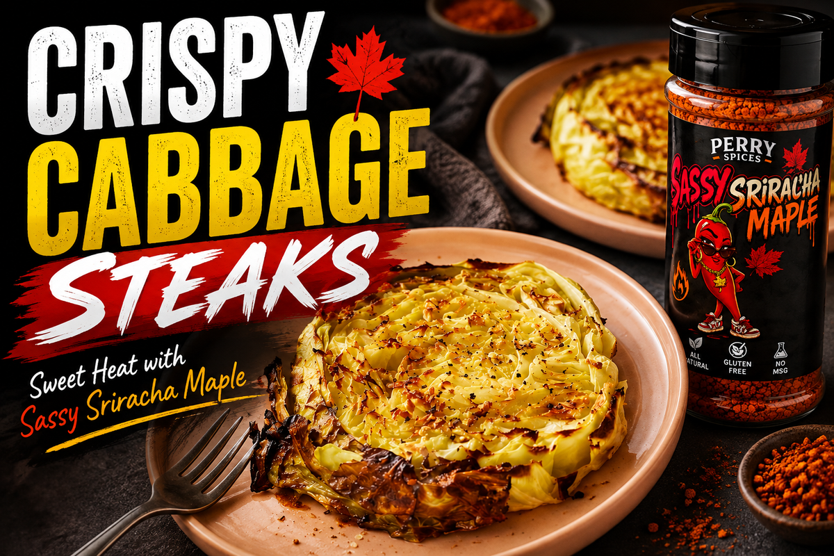 Crispy Cabbage Steaks with Sassy Sriracha Maple
