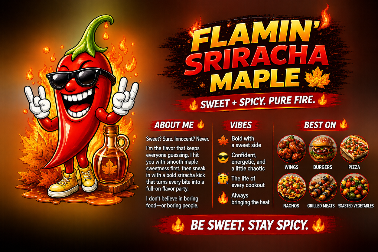 Flamin' Sriracha Maple | 4.8oz Shaker