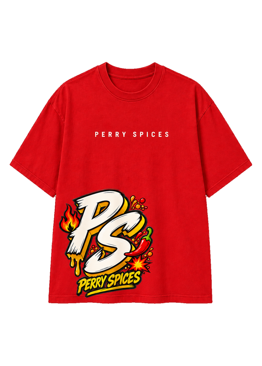 PS Perry Spices Red Oversized Street Tee