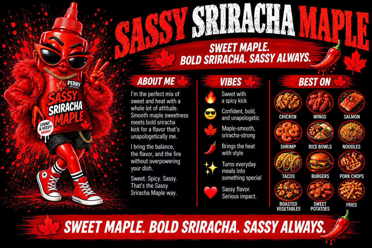 Sassy Sriracha Maple | 4.8 oz Shaker