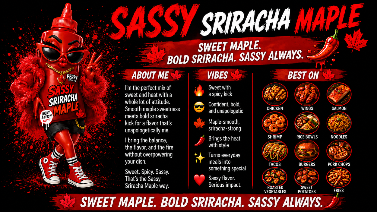 Sassy Sriracha Maple | 4.8 oz Shaker