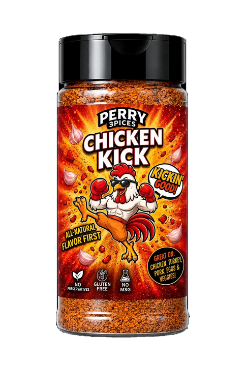 Chicken Kick all-natural chicken seasoning by Perry Spices